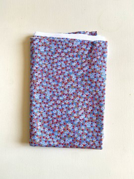 Coupon Mini Flowers Bleu French Terry 53X145 cm