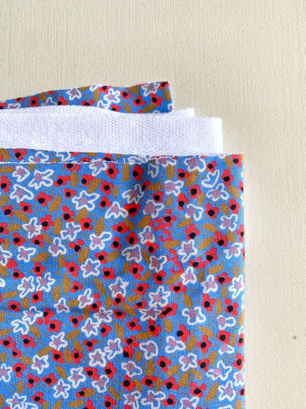 Coupon Mini Flowers Bleu French Terry 53X145 cm