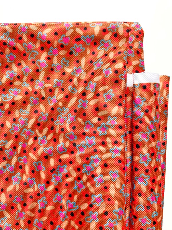 Coupon Mini Flowers Marron Tissu Imperméable 61X155 cm