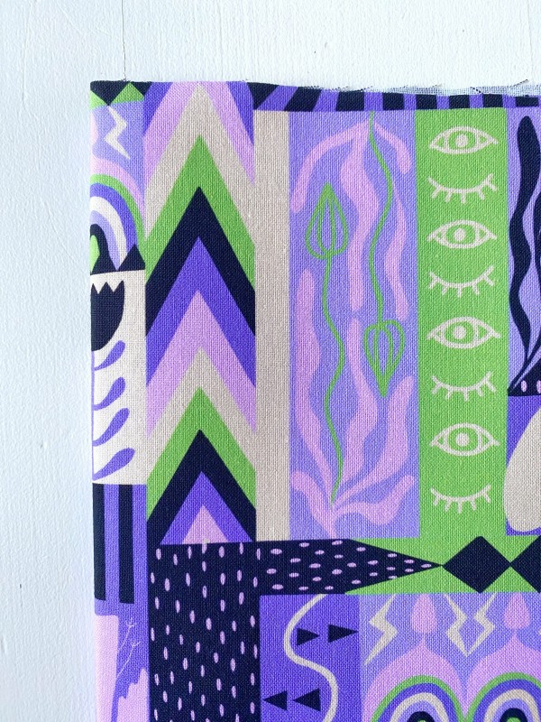 Coupon Shining Hearts Violet Popeline 51X155 cm