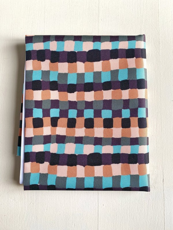 Coupon Squares Marron Glacé Tissu Imperméable 70X155 cm