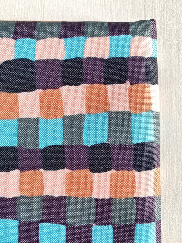 Coupon Squares Marron Glacé Tissu Imperméable 149X155 cm