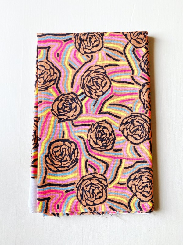 Coupon Thick Roses Marron Original Panama 81X140 cm