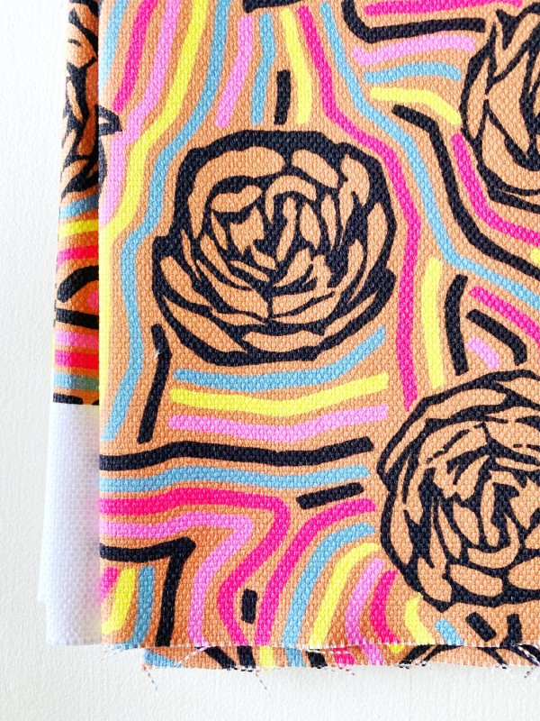 Coupon Thick Roses Marron Original Panama 81X140 cm