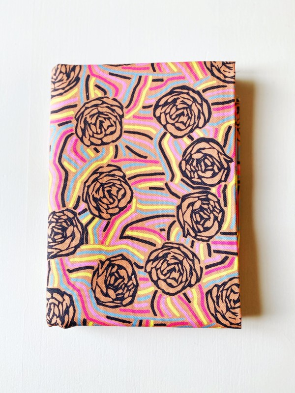 Coupon Thick Roses Marron Original Panama 50X145 cm