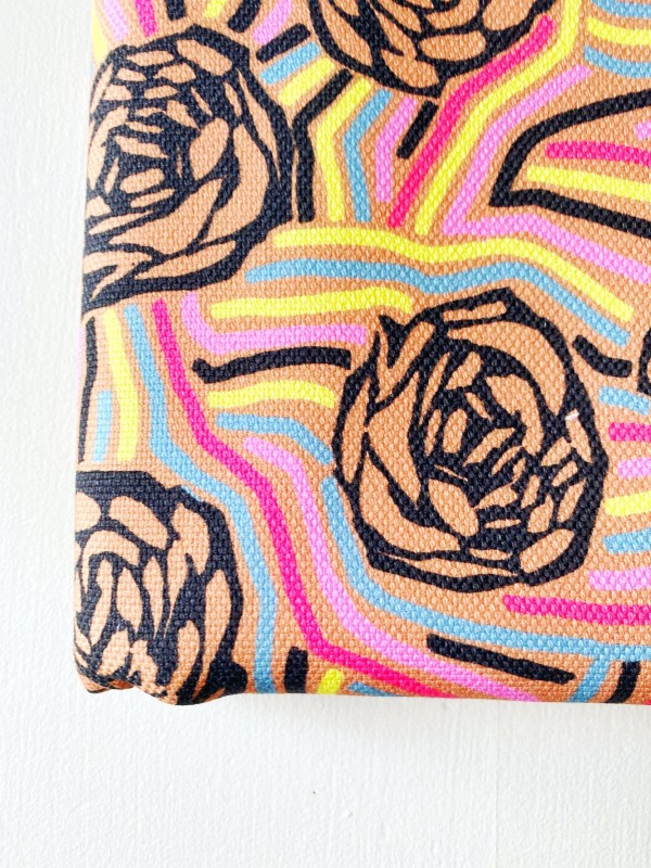 Coupon Thick Roses Marron Original Panama 100X140 cm