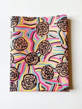 Coupon Thick Roses Marron Tissu Imperméable 50X155 cm