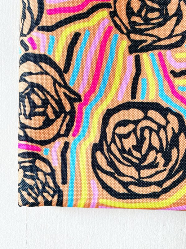 Coupon Thick Roses Marron Tissu Imperméable 50X155 cm