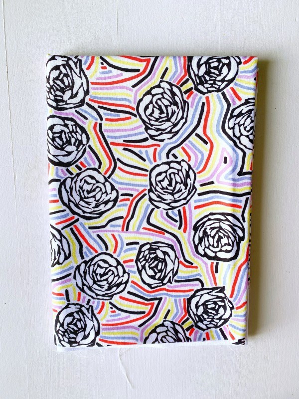 Coupon Thick Roses Original Popeline 50X155 cm