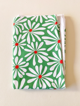 Coupon Flower Beach Vert Jersey 109X150 cm