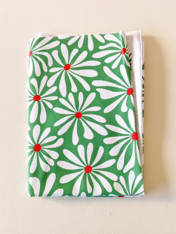 Coupon Flower Beach Vert Jersey 109X150 cm