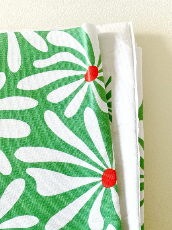 Coupon Flower Beach Vert Jersey 109X150 cm