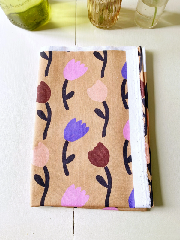 Coupon Tulipes Beige Popeline 50X155 cm