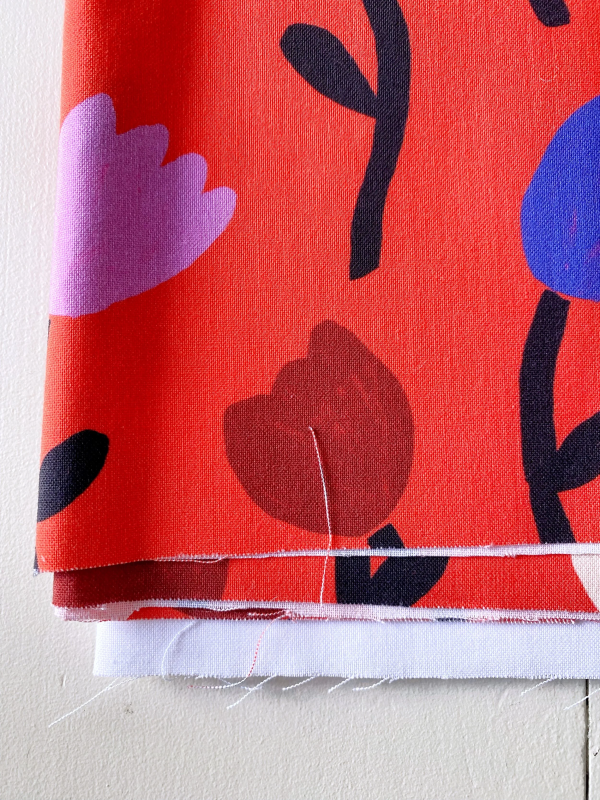 Coupon Tulipes Rouge Popeline 61X155 cm