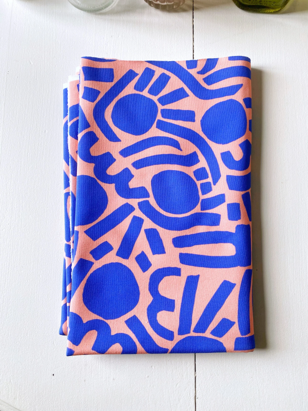 Coupon Dotty Keith Bleu French Terry 98X145 cm