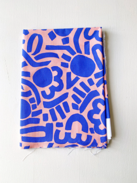 Coupon Dotty Keith Bleu Popeline 50X155 cm