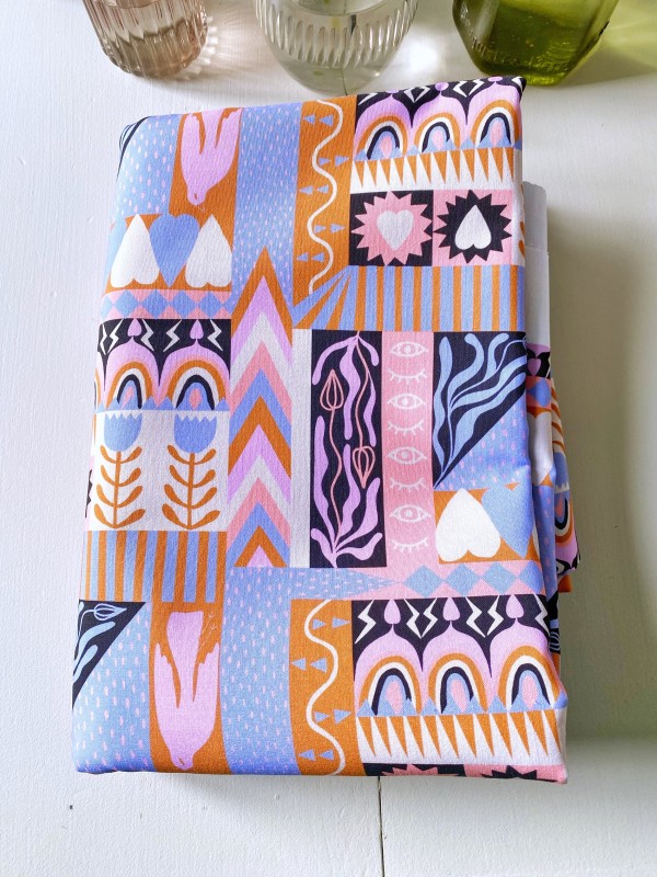 Coupon Shining Hearts Bleu clair Popeline 300X155 cm