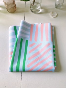 Coupon Bauhaus Vert d'Eau Tissu Imperméable 50X155 cm