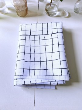 Coupon Grades Noir & blanc Tissu Imperméable 105X155 cm